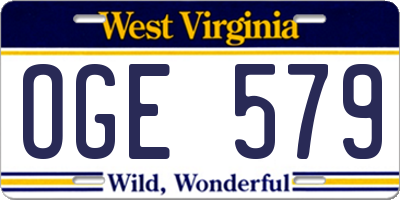 WV license plate OGE579