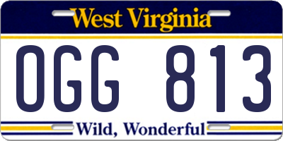 WV license plate OGG813