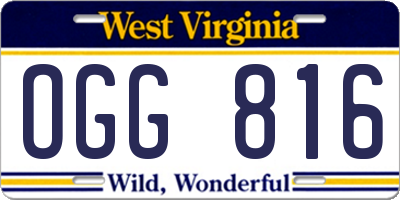 WV license plate OGG816