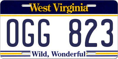 WV license plate OGG823