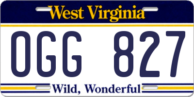 WV license plate OGG827
