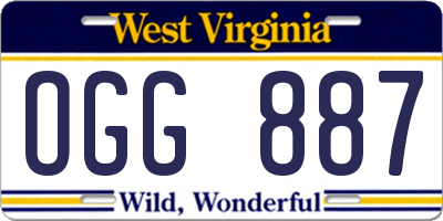 WV license plate OGG887
