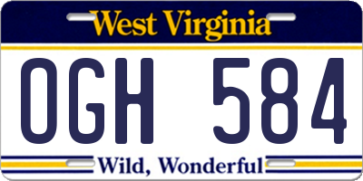 WV license plate OGH584