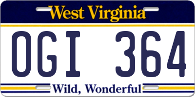 WV license plate OGI364