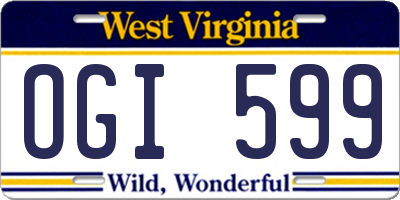 WV license plate OGI599