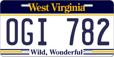 WV license plate OGI782