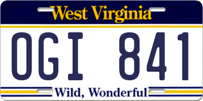 WV license plate OGI841