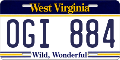 WV license plate OGI884