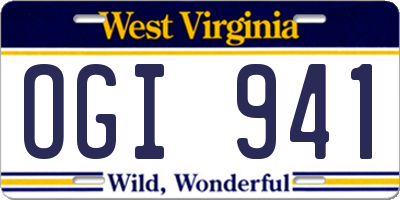 WV license plate OGI941