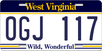 WV license plate OGJ117
