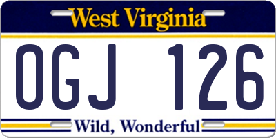 WV license plate OGJ126