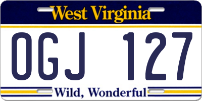 WV license plate OGJ127