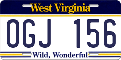 WV license plate OGJ156