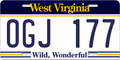 WV license plate OGJ177