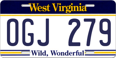 WV license plate OGJ279