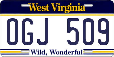 WV license plate OGJ509