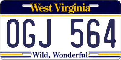 WV license plate OGJ564