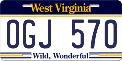 WV license plate OGJ570