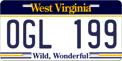 WV license plate OGL199
