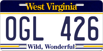 WV license plate OGL426