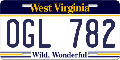 WV license plate OGL782