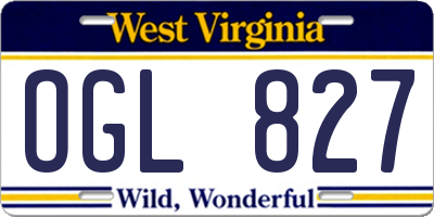 WV license plate OGL827