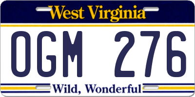WV license plate OGM276