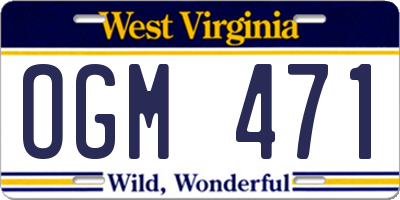 WV license plate OGM471