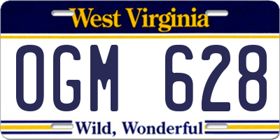 WV license plate OGM628