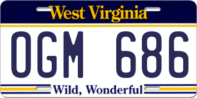 WV license plate OGM686