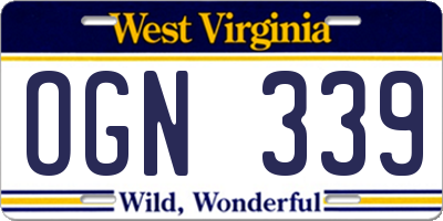 WV license plate OGN339