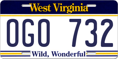 WV license plate OGO732