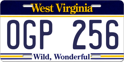 WV license plate OGP256