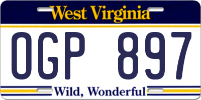 WV license plate OGP897