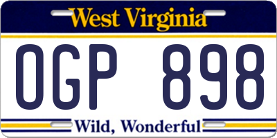 WV license plate OGP898