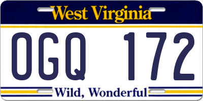 WV license plate OGQ172
