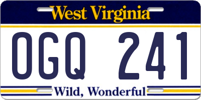 WV license plate OGQ241
