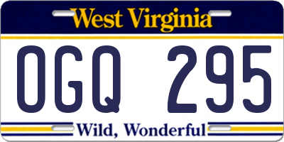 WV license plate OGQ295