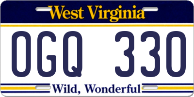 WV license plate OGQ330