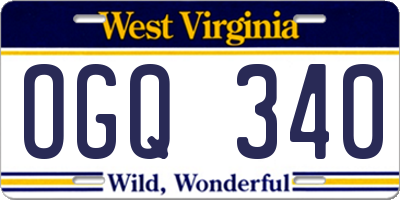 WV license plate OGQ340
