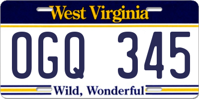 WV license plate OGQ345