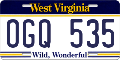 WV license plate OGQ535