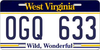 WV license plate OGQ633