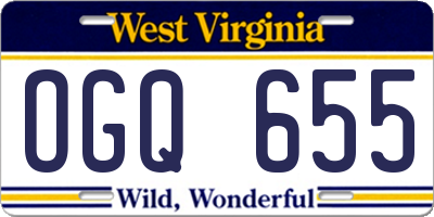 WV license plate OGQ655