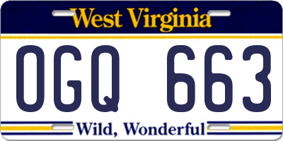 WV license plate OGQ663