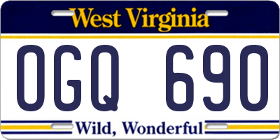 WV license plate OGQ690