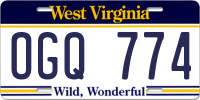 WV license plate OGQ774
