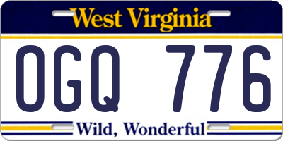 WV license plate OGQ776