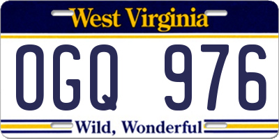 WV license plate OGQ976