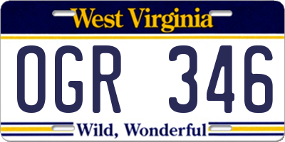 WV license plate OGR346